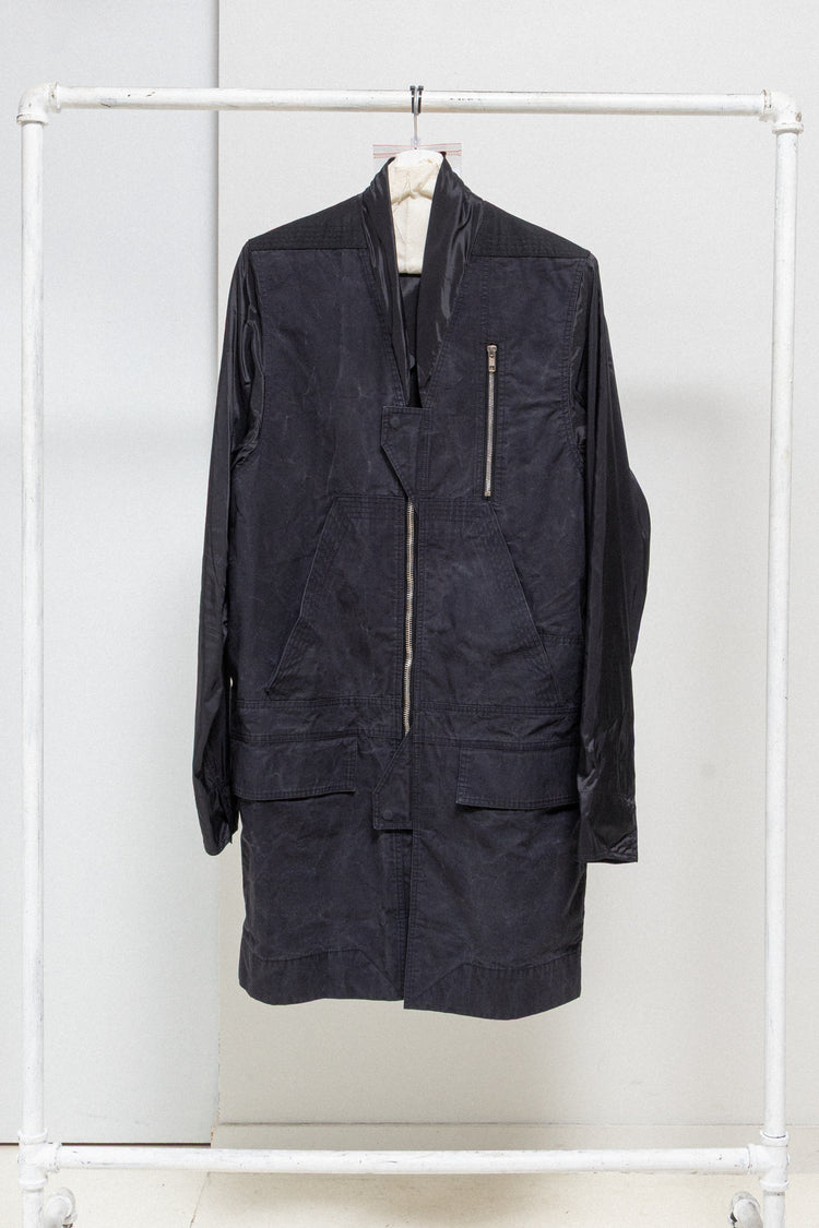 RICK OWENS - SS14 « VICIOUS » Cotton zip up jacket with nylon