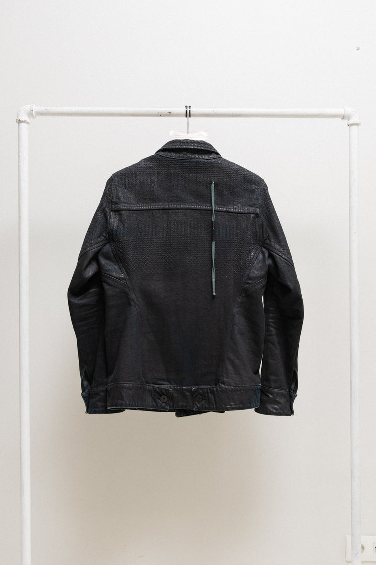  × BEAMS BordenBomberJacket BORIS BIDJAN SABERI 11 - Waxed trucker jacket with pattern
