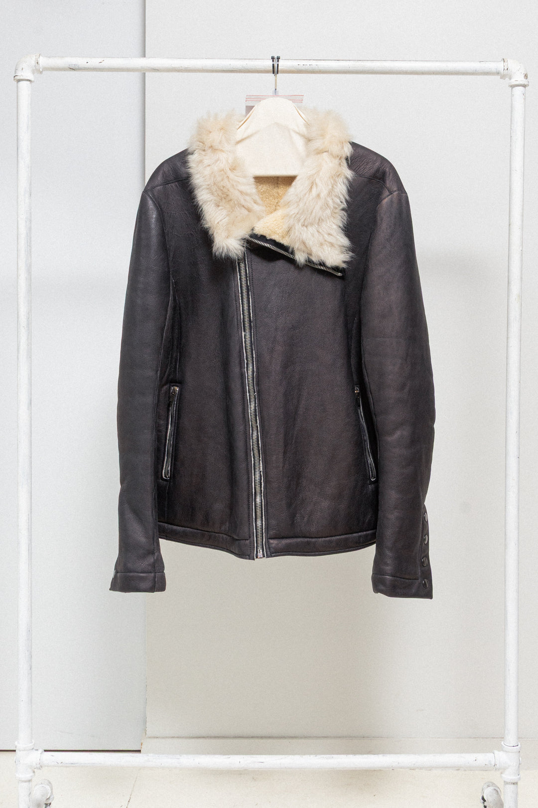 RICK OWENS - FW13 « PLINTH » Shearling lamb leather jacket with