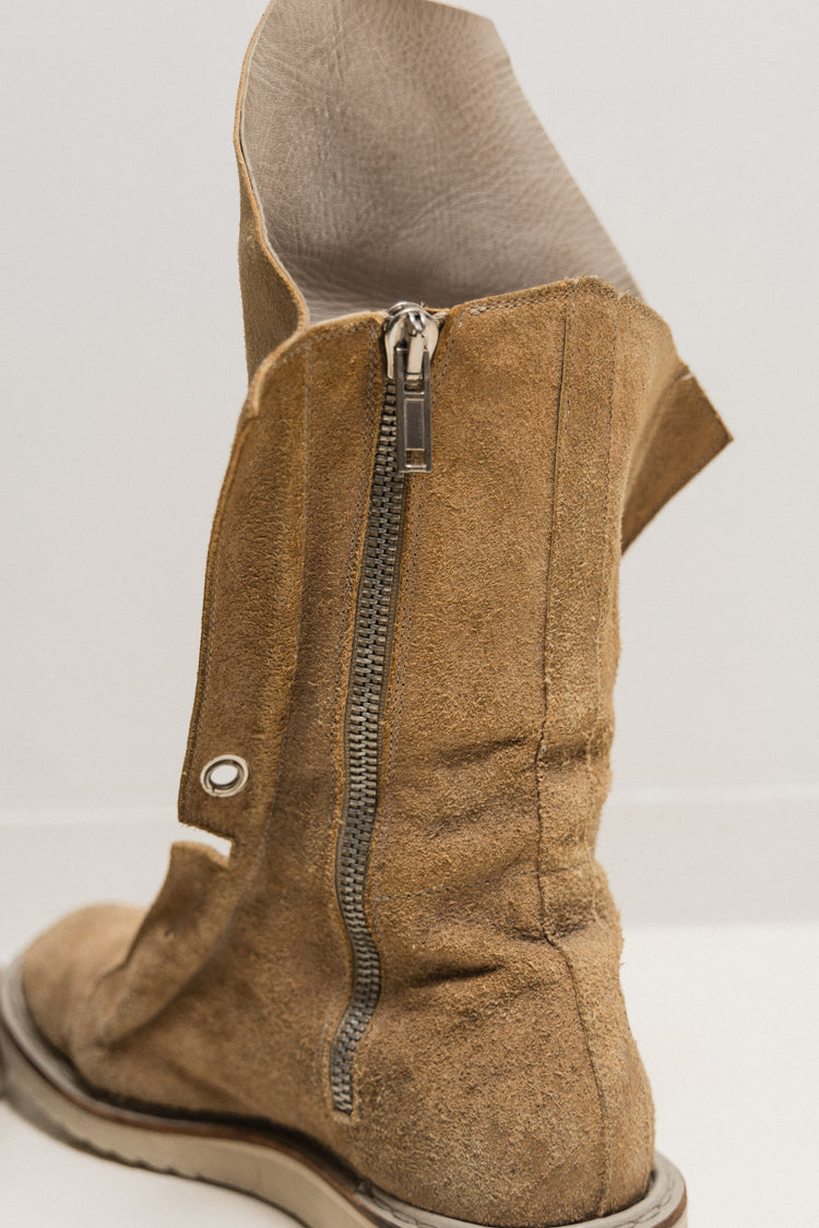 RICK OWENS - SS12 « NASKA » Mega tongue suede high boots (runway