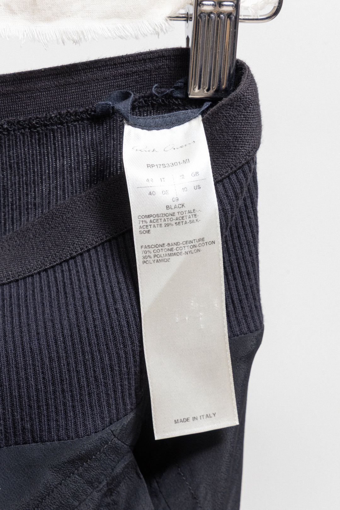 RICK OWENS - SS17 « WALRUS » Silk blend wide leg pants with ribbed