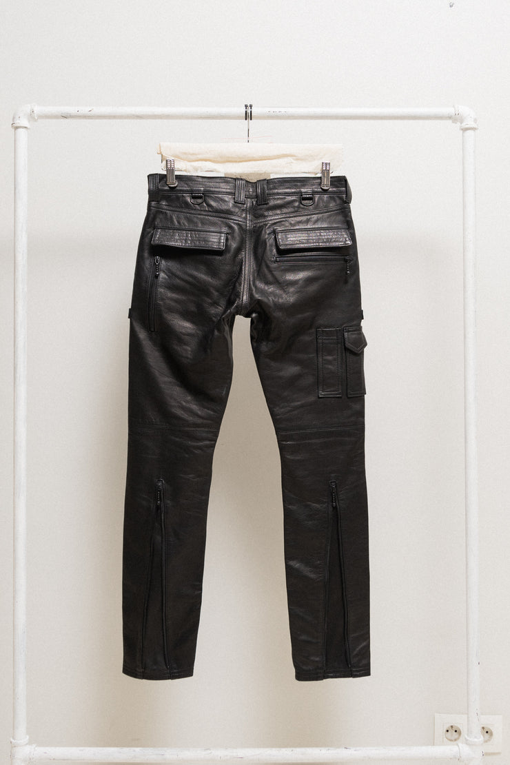 BLACKMEANS - 2023 Leather Dogi pants with matte zippers