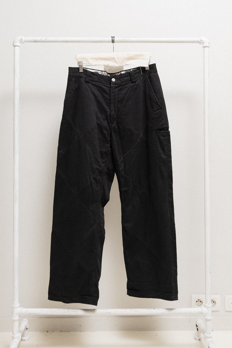 UNDERCOVER - SS05 « But Beautiful II » Wide cotton pants with eyeball button and patterned waist