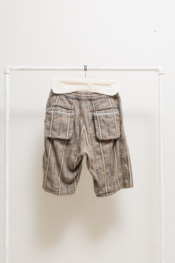 UNDERCOVER - SS03 « SCAB » Electro Hippies patterned shorts with flap pockets