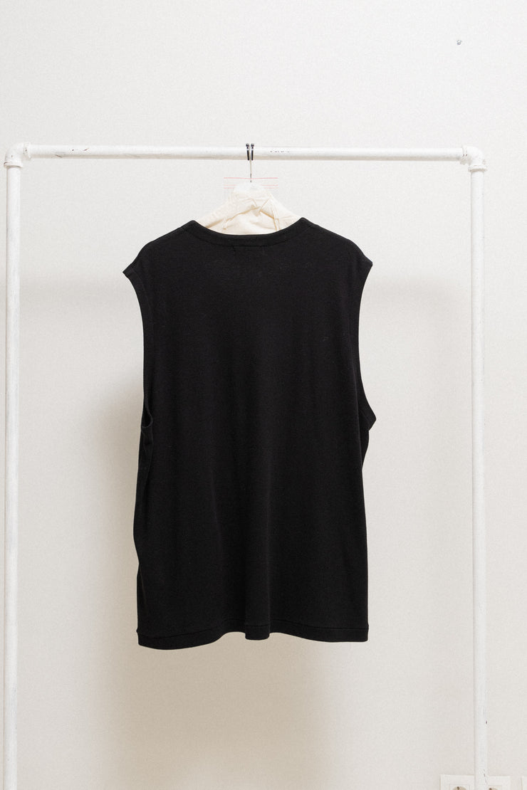 YOHJI YAMAMOTO POUR HOMME - SS20 Sleeveless cotton sweater with patch pockets