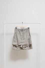 RICK OWENS DRKSHDW - 2010 Pearl grey cotton skirt shorts