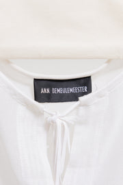 ANN DEMEULEMEESTER - SS94 See-through textured blouse with collar buttoning and strings