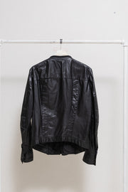 RICK OWENS - SS04 « CITROËN » Kangaroo leather jacket with chest paneling (runway)