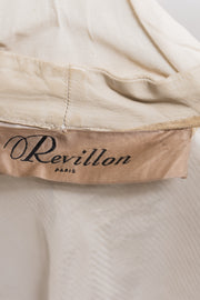 RICK OWENS x REVILLON - Cream leather jacket with detailed paneling and back cutout