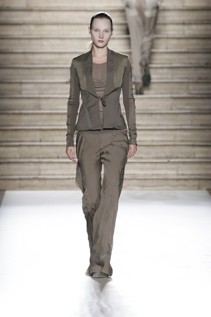 RICK OWENS - SS06 "TUNGSTEN" silk and mohair panelled jacket (runway)