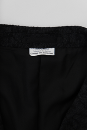 COMME DES GARCONS HOMME PLUS - FW02 "Black" 4B wool jacket with a tone on tone sakura pattern