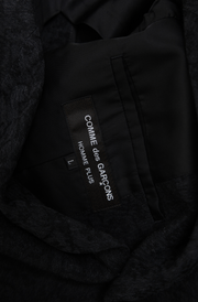 COMME DES GARCONS HOMME PLUS - FW02 "Black" 4B wool jacket with a tone on tone sakura pattern