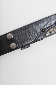 KMRII - Python leather studded double belt