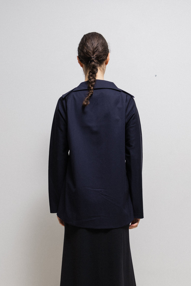 美品】Y'sWOOL GABARDINE SAILOR COLLAR COAT 美品】Y'sWOOL GABARDINE