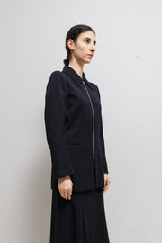 ANN DEMEULEMEESTER - Late 90’s wool zip up jacket with sharp lapels and padded shoulders