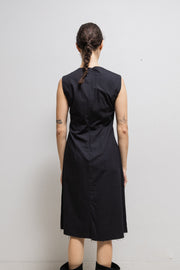 SANDRINE PHILIPPE - Cotton dress with floral details and frayed edges