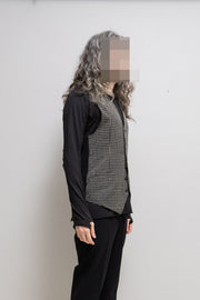 UNDERCOVER - FW04 "But Beautiful" Grid pattern button up vest with wool back