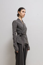 RICK OWENS - SS07 "WISHBONE" Virgin wool/silk light jacket with straps