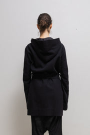 RICK OWENS - FW09 CRUST Virgin wool hooded coat with cuff zipper pockets and belt (runway)