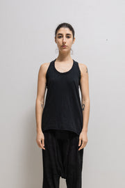 ISAAC SELLAM - Textured cotton tank top with rubber taped seams