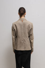 ISAAC SELLAM - Soft lambskin blazer jacket with metallic closure and cuff buttons