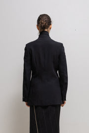 ANN DEMEULEMEESTER - FW01 Lightweight high neck jacket with padded shoulders