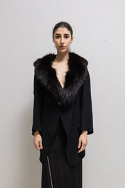 ANN DEMEULEMEESTER - Late 90’s / early 00’s Lightweight jacket with fox fur collar