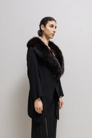 ANN DEMEULEMEESTER - Late 90’s / early 00’s Lightweight jacket with fox fur collar