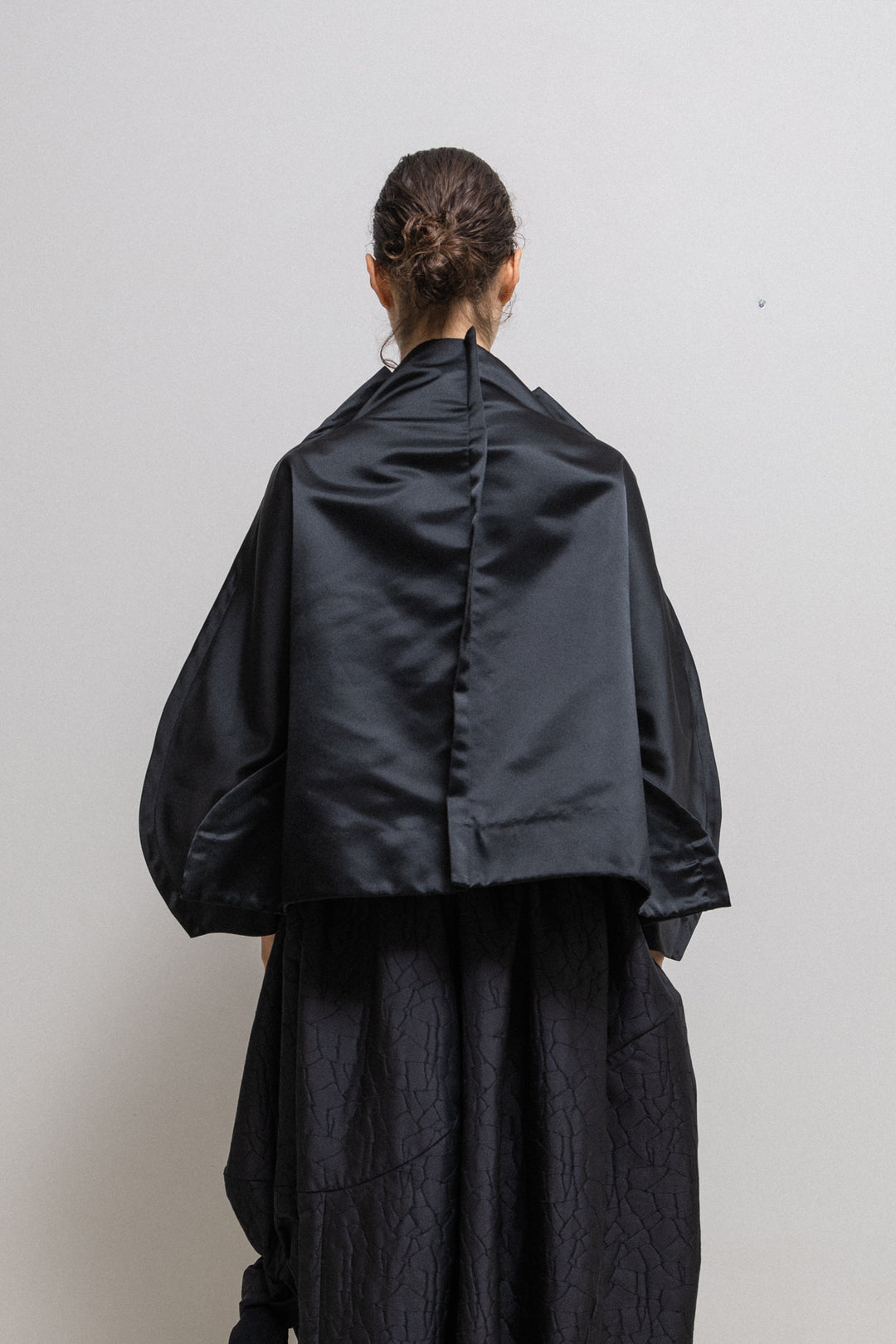 Black comme des garçons ジャンスカ COMME DES GARCONS - SS22 2D Flat satin jacket with wide sleeves