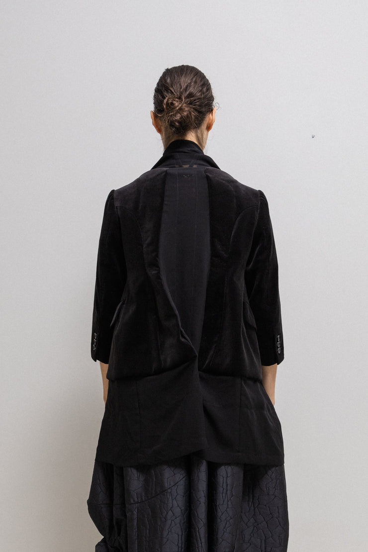 COMME DES GARCONS - Velvet jacket with thin mesh panels