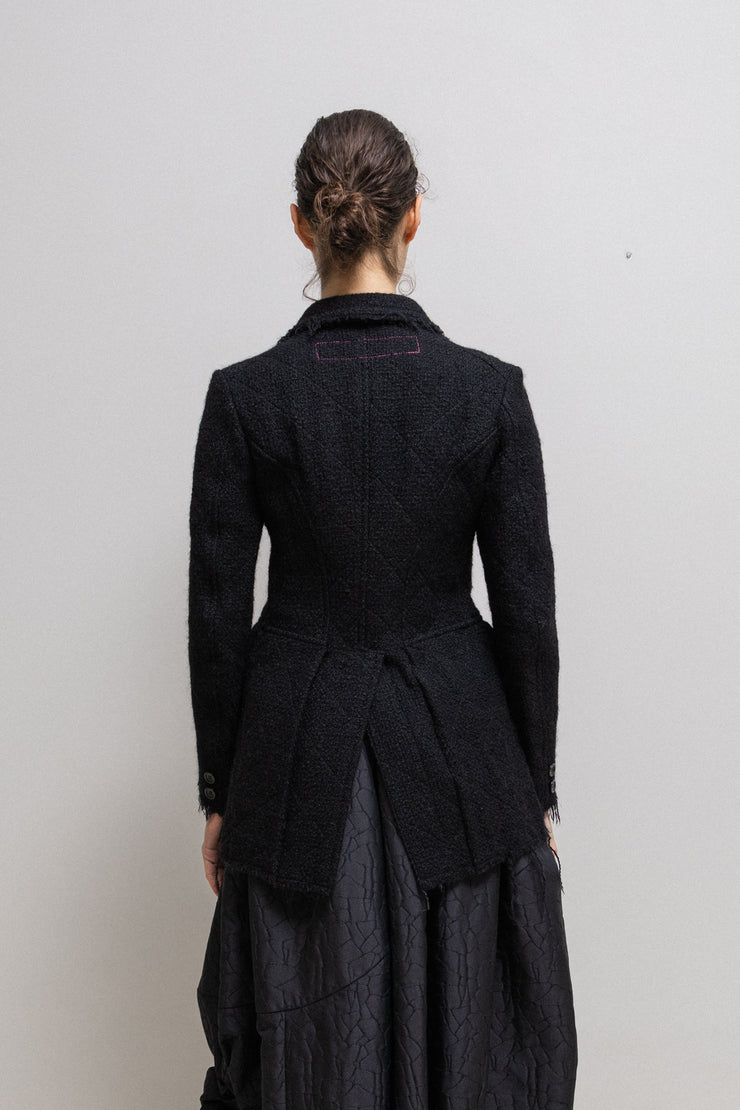 JUNYA WATANABE - FW05 Textured wool coat with quilted lining and frayed edges