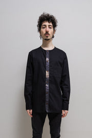 YOHJI YAMAMOTO POUR HOMME - SS16 Cotton shirt with painted button placket