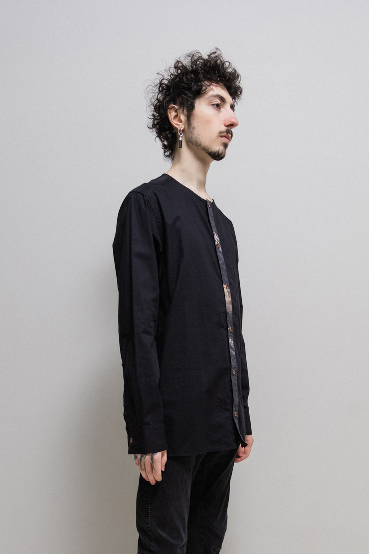 YOHJI YAMAMOTO POUR HOMME - SS16 Cotton shirt with painted button placket