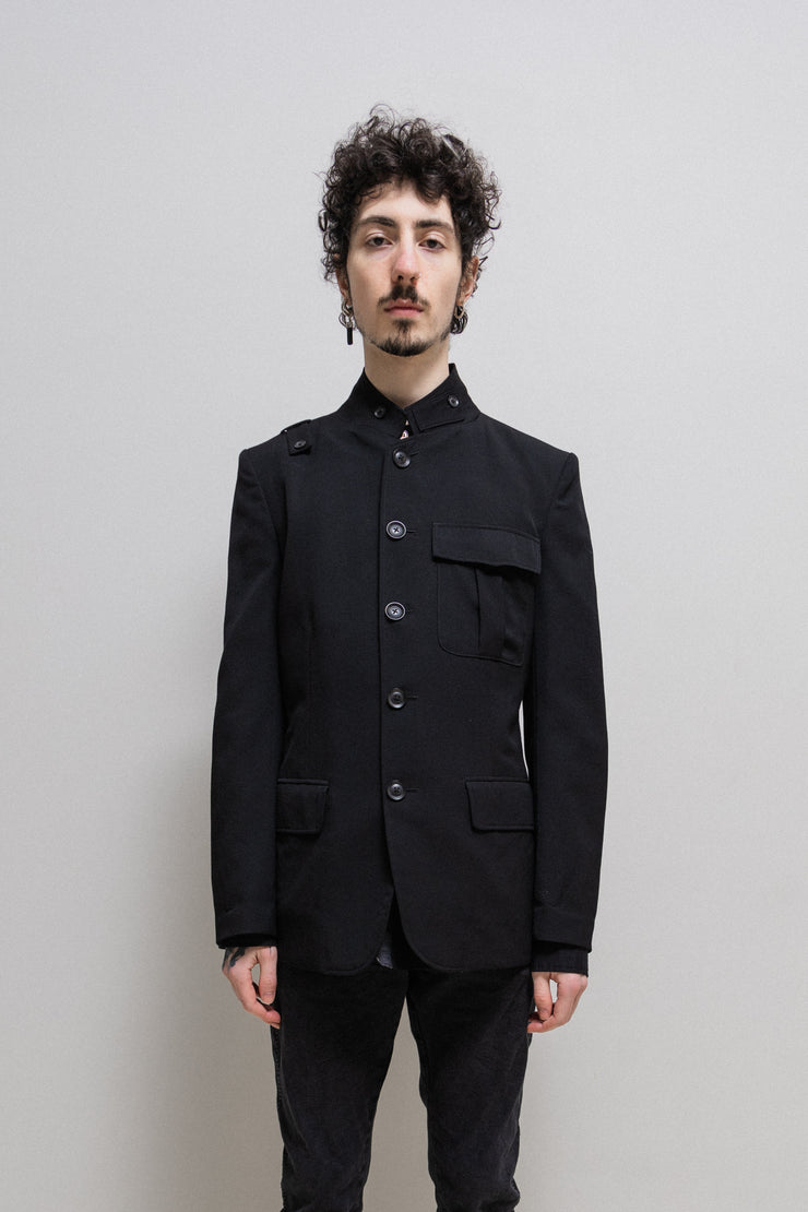 YOHJI YAMAMOTO REGULATION - 6B gabardine wool jacket with military details