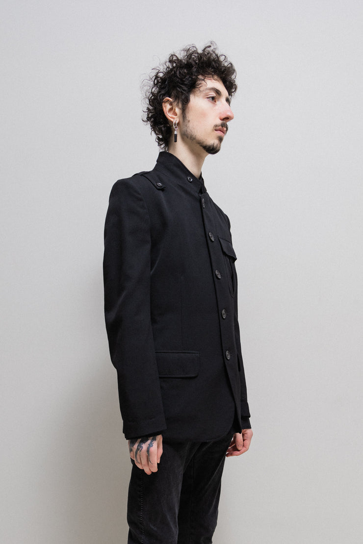 YOHJI YAMAMOTO REGULATION - 6B gabardine wool jacket with military details