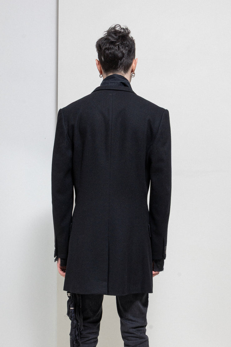 YOHJI YAMAMOTO POUR HOMME - FW93 Wool coat with curved chest
