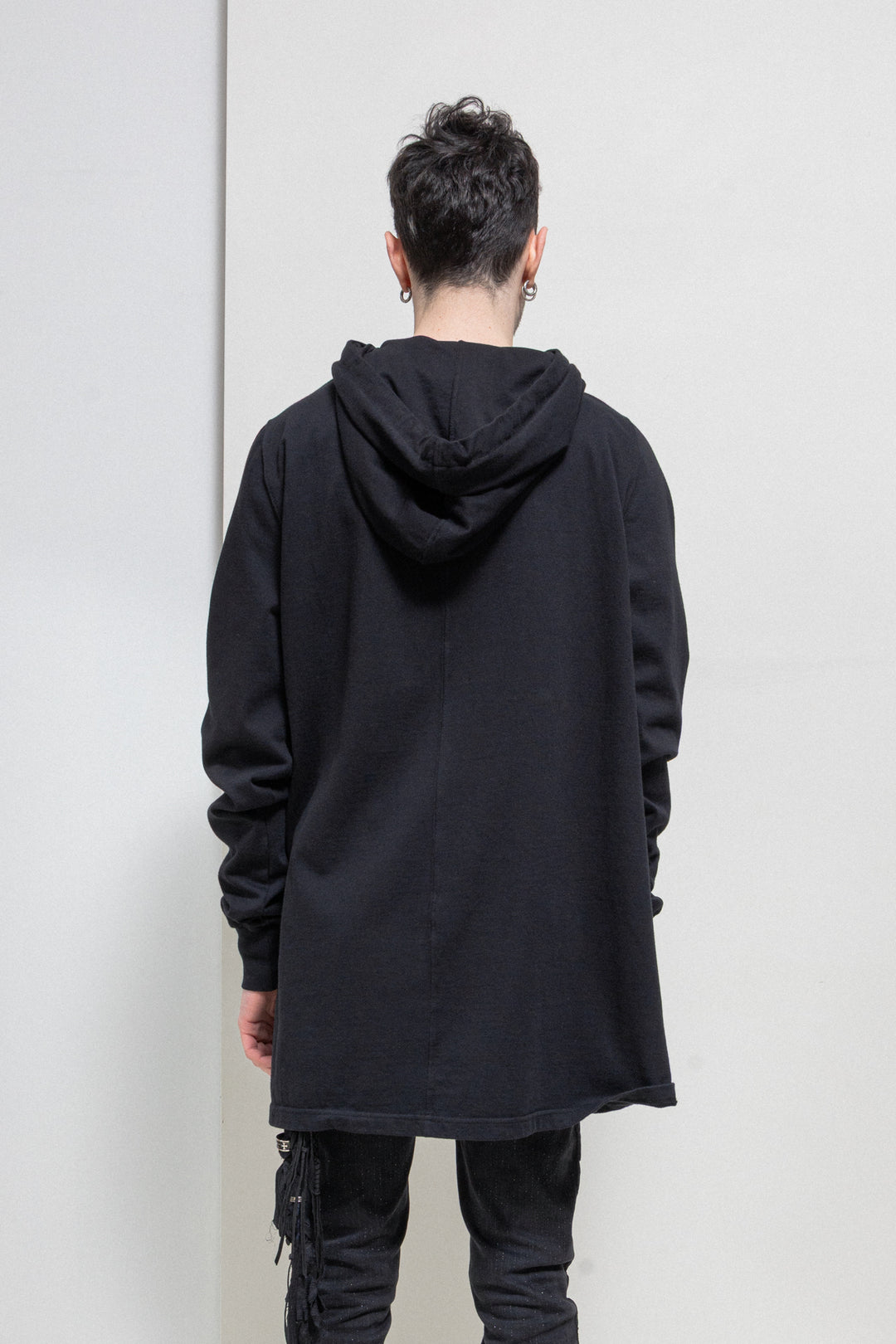 RICK OWENS DRKSHDW - SS19 Elongated cotton hoodie with drawstrings