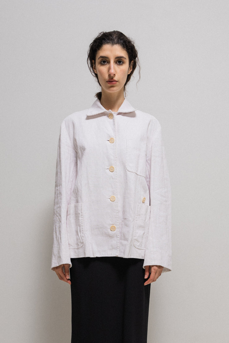 ANN DEMEULEMEESTER - SS99 Painted linen button up jacket