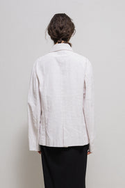 ANN DEMEULEMEESTER - SS99 Painted linen button up jacket