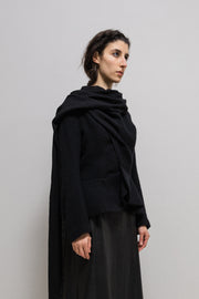 YOHJI YAMAMOTO - FW08 Wool/cashmere button up jacket with flared hems and scarf collar