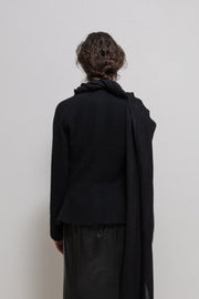 YOHJI YAMAMOTO - FW08 Wool/cashmere button up jacket with flared hems and scarf collar