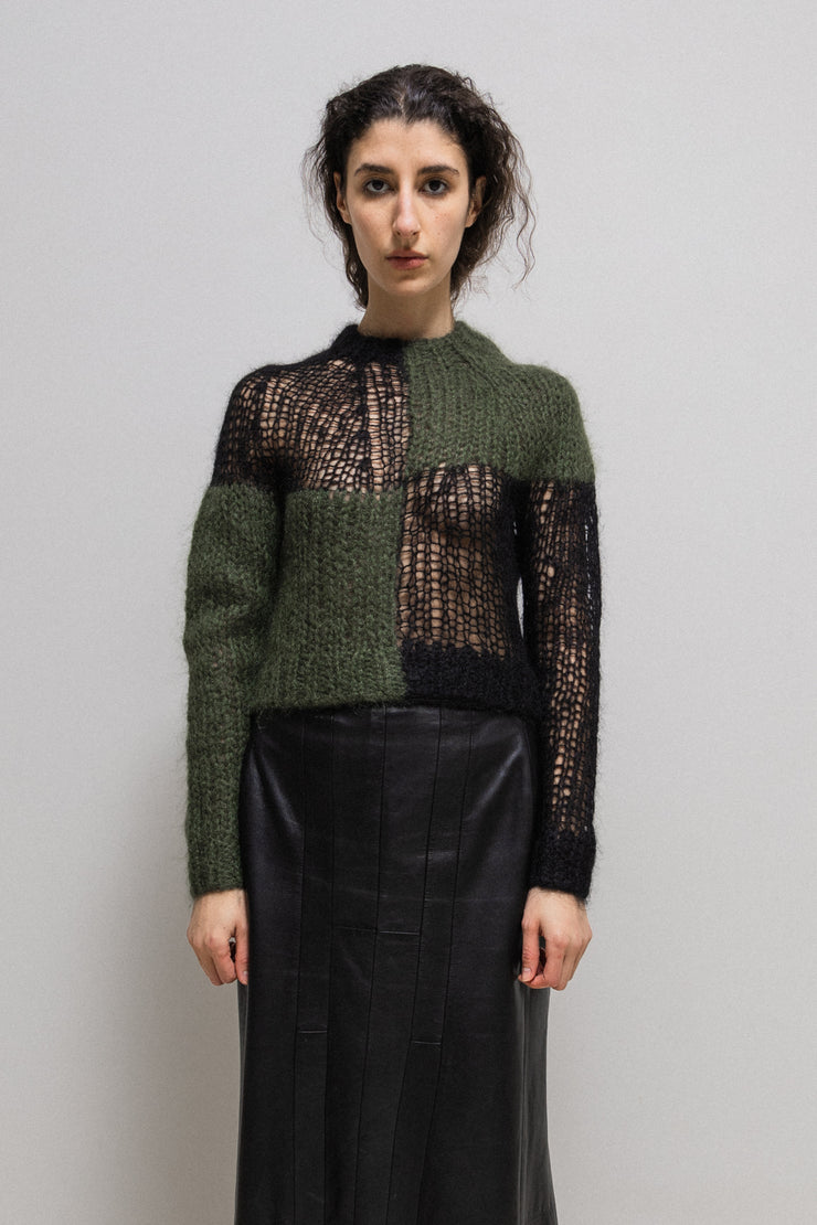 JUNYA WATANABE - FW06 Colorblock knitted net sweater