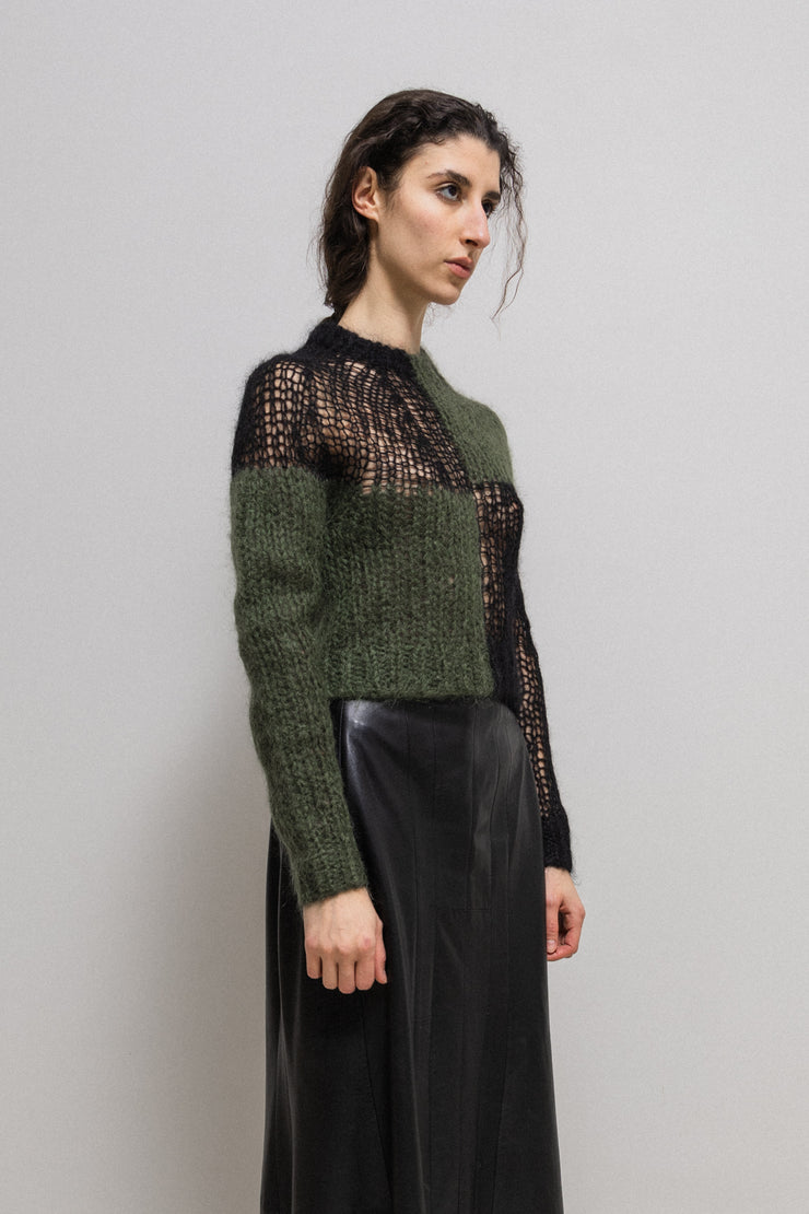 JUNYA WATANABE - FW06 Colorblock knitted net sweater