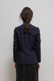 UNDERCOVER - SS09 "GRACE" Cotton jacket with silk pleated details and collar tulle scarf