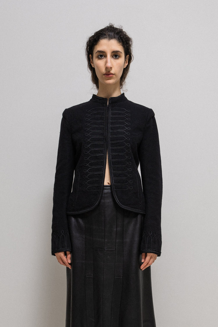 PELLICULE ribbon gather lib blouson グレー Ribbon Coat – KUOSE.com