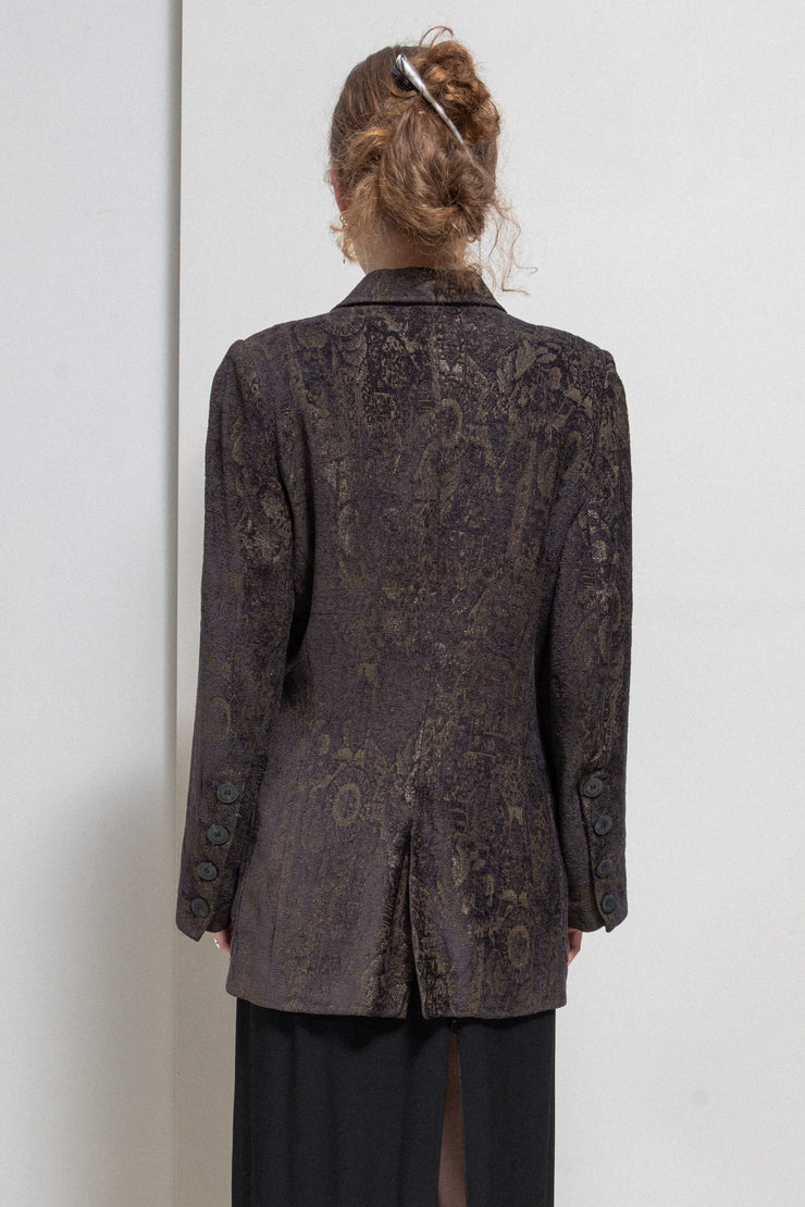 ANN DEMEULEMEESTER - FW94 Brocade patterned jacket with metallic ANN DEMEULEMEESTER - FW94 Brocade patterned jacket with metallic