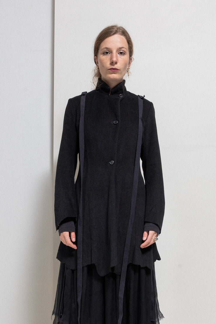 ELENA DAWSON - Wool and alpaca coat with cotton lining and falling