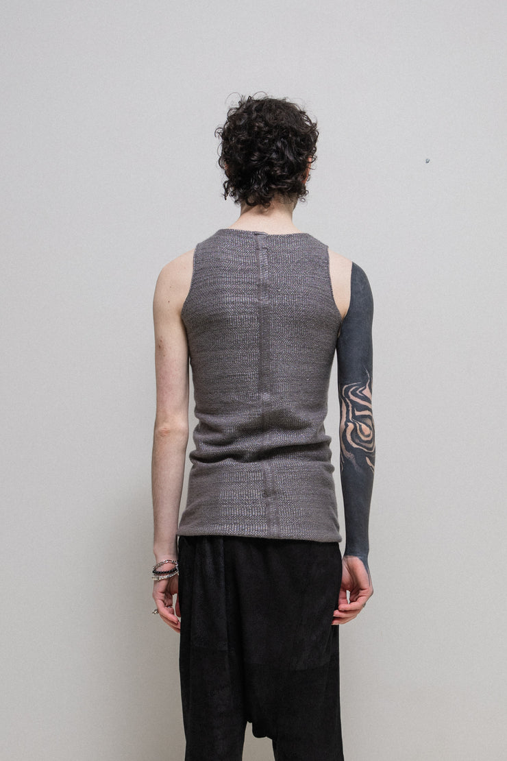 RICK OWENS - FW09 "CRUST" Cashmere blend knitted top with silver threads