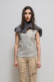 ANN DEMEULEMEESTER - FW02 Textured leather top