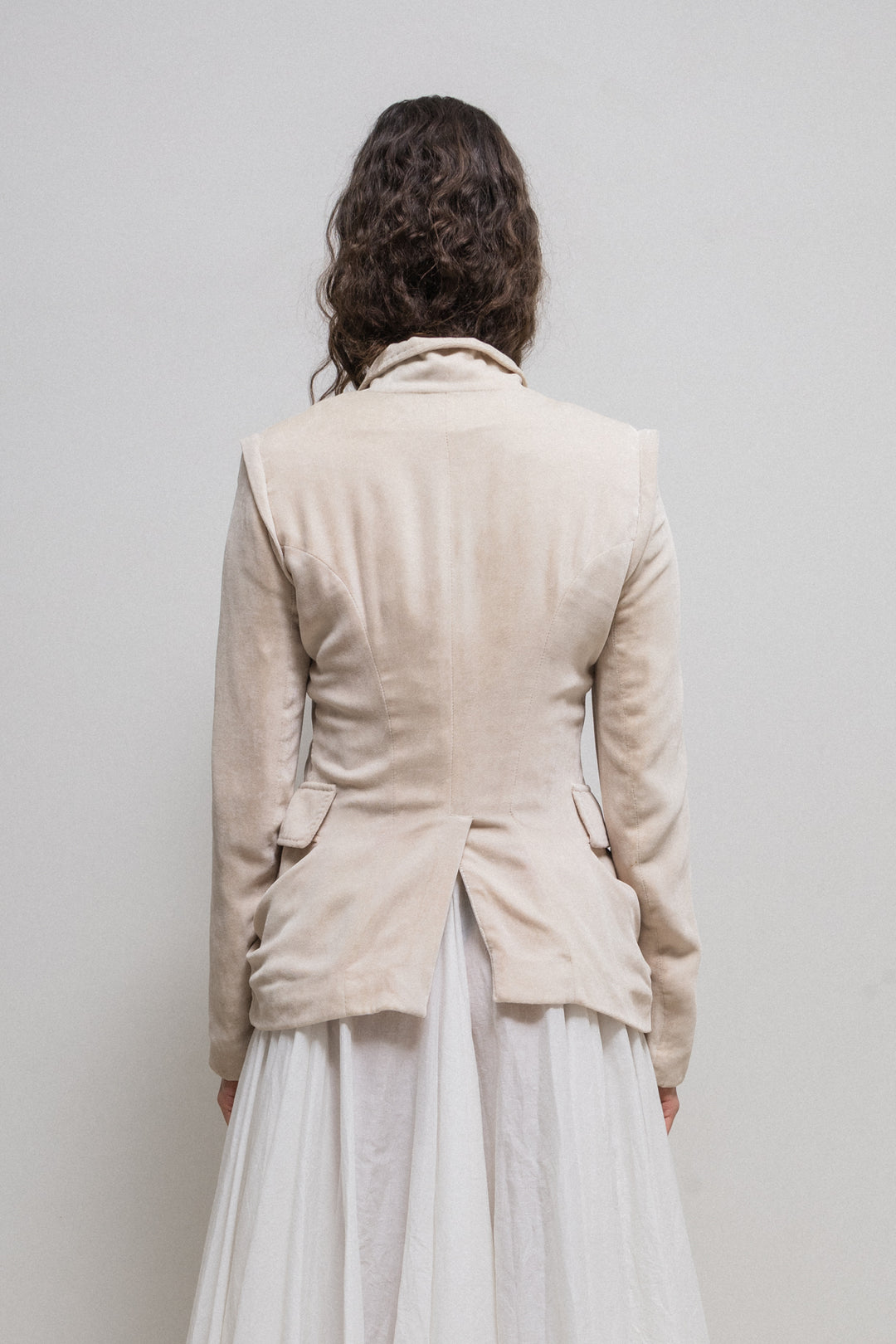 ANN DEMEULEMEESTER - FW05 Rayon + silk velvet A cut jacket